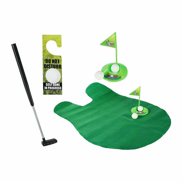 Toilet Bathroom Mini Golf Mat Potty Sitting Putter Putting Game Novelty Gift Toy - Lets Party