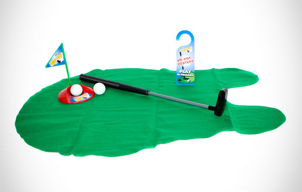 Toilet Bathroom Mini Golf Mat Potty Sitting Putter Putting Game Novelty Gift Toy - Lets Party