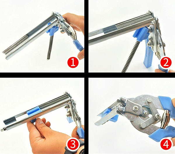 Hog Ring Plier Fencing Gun Fastener Stapler M Nailer Wire Ringer W/ 1200 Clips - Lets Party