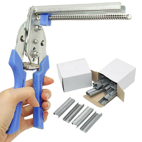 Hog Ring Plier Fencing Gun Fastener Stapler M Nailer Wire Ringer W/ 1200 Clips - Lets Party