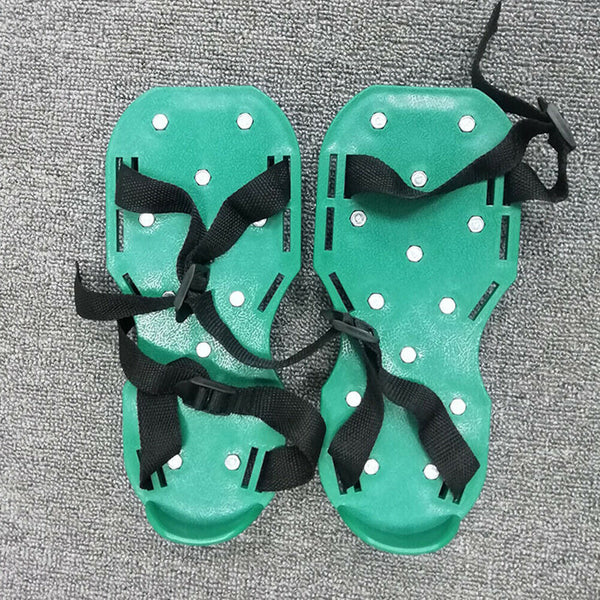 Lawn Care Garden Grass Sod Aerator Spike Spiked Strap Shoes Garden Tools - Lets Party