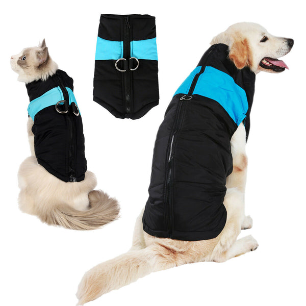 Large Dog jacket padded waterproof Pet Clothes Warm windbreaker Vest Coat Winter - Lets Party