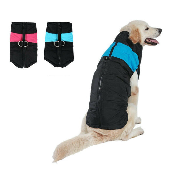 Large Dog jacket padded waterproof Pet Clothes Warm windbreaker Vest Coat Winter - Lets Party