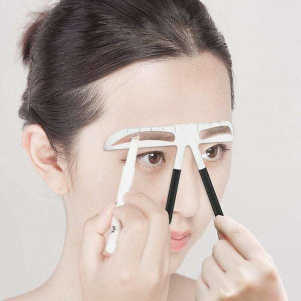 3D Brow Stencil Shaper Tattoo Eyebrow Kit Ruler Balance Template Makeup Tool AU - Lets Party