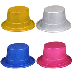 1x Glitter Top Hat Fancy Party Easter Halloween Wedding Plastic Costume hat