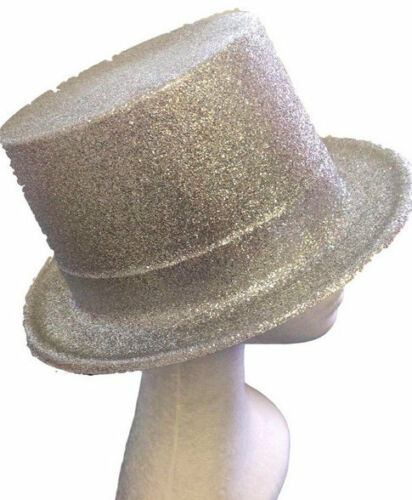 1x Glitter Top Hat Fancy Party Easter Halloween Wedding Plastic Costume hat - Lets Party