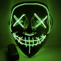 Halloween LED Glow Mask 4 Modes EL Wire Light Up The Purge Movie Costume Party