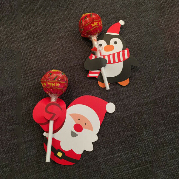 30x Christmas Party Lollipop Lolly Holder Sugar-loaf Paper Card Holder Santa AUS - Lets Party