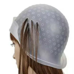 Reusable Hair Cap Salon Highlighting Tinting Hairdressing Streaking Silicone Hat