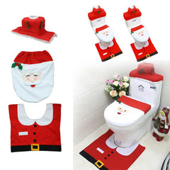 AU Santa Toilet Seat Cover Rug Bathroom Set Decoration Christmas Xmas Home Décor