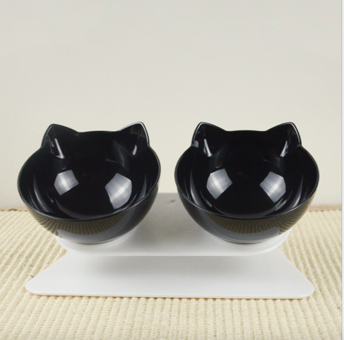 NEW Double Cat Bowl Pet Bowls Stand Dog Elevated Feeder Food Water Raised Lifted - Lets Party