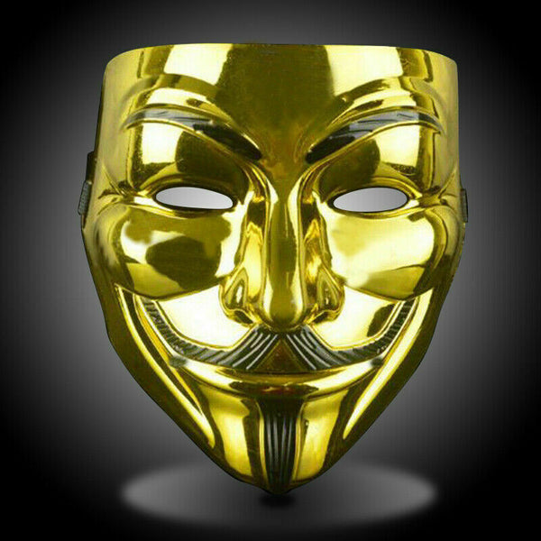 ANONYMOUS HACKER V FOR VENDETTA GUY FAIGES FANCY DRESS HALLOWEEN FACE MASK E& - Lets Party