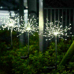 2X Fireworks LED Fairy String Lights Starburst Solar Xmas Garden Night Lamp WH