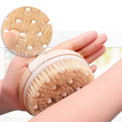 2 In 1 Dry Body Brush Natural Bristle Dead Skin Remover Massage Anti Cellulite %