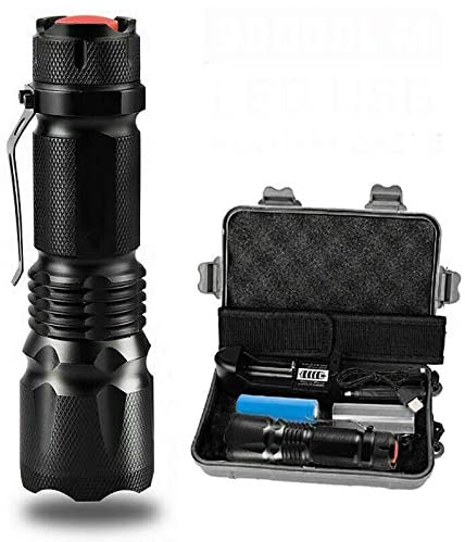Super Bright 90000LM LED USB Rechargeable Flashlight LED Tactical light Torch - Lets Party