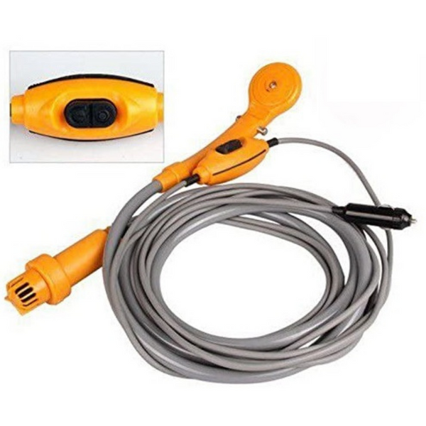 12V Portable Automobile Shower Set Water Pump Travel Trip Camp Boat Car Caravan - Lets Party