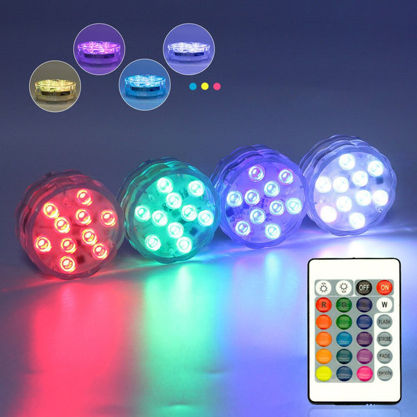 Underwater Lights Waterproof LED RGB Submersible Aquarium Pool Pond Lamp Remote - Lets Party