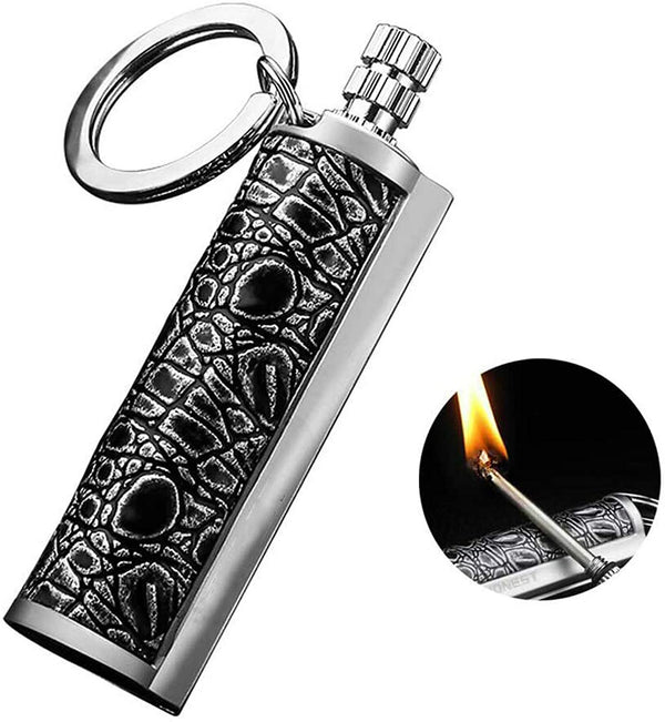 Fire Starter Lighter Waterproof Flint Match Metal Keychain Camping Survival BDA - Lets Party