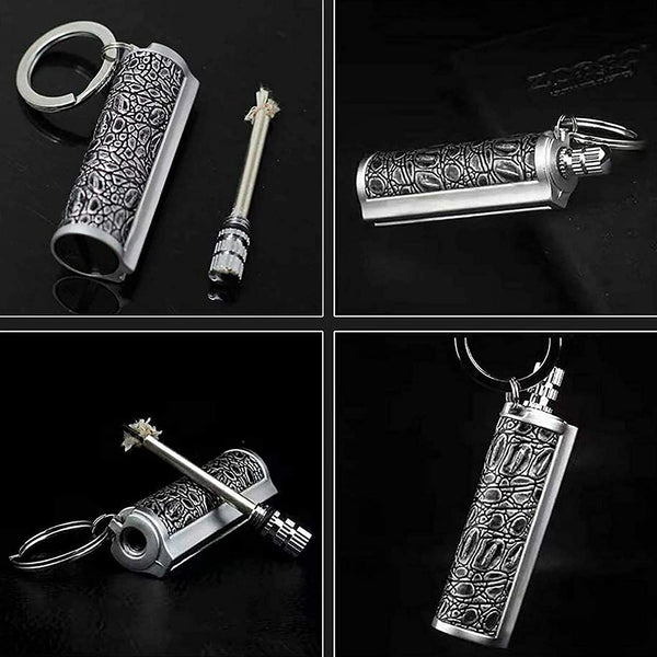 Fire Starter Lighter Waterproof Flint Match Metal Keychain Camping Survival BDA - Lets Party