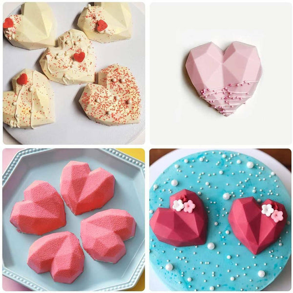 Large Heart Shape Candy Cake Chocolate Mould 3D Fondant Mold Silicone Craft DIY - Lets Party