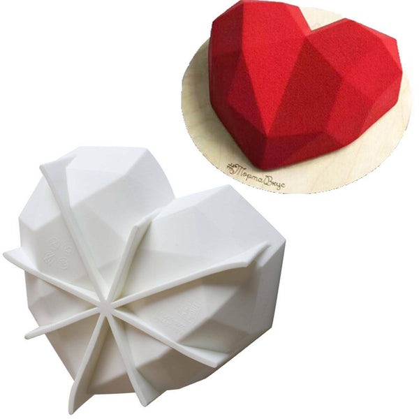Large Heart Shape Candy Cake Chocolate Mould 3D Fondant Mold Silicone Craft DIY - Lets Party