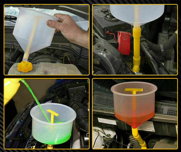 Spill Proof Radiator Coolant Filling Funnel Kit 15-pcs Cooling System Fill Kit - Lets Party