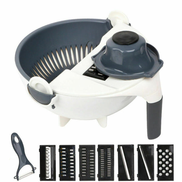Kitchen Cutter Assist Slicer Vegetable Potato Onion Carrot Grater Chopper 9 IN 1 - Lets Party