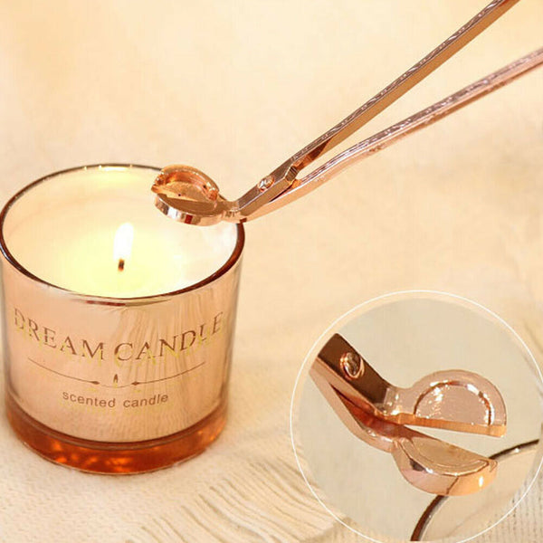 Rose gold Candle Wick Trimmer Scissors Stainless Steel Candle Cutter Snuffers AU - Lets Party