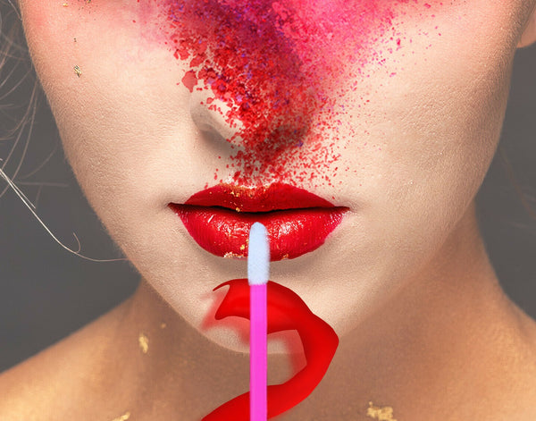 Disposable Lip Brush Lip Wands Gloss Lipstick Applicator Brushes 10 Colours - Lets Party