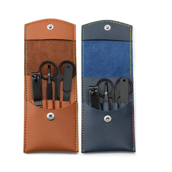 4Pcs/set Manicure Nail Clipper Tweezer Beauty Scissors Pedicure Tool with Case - Lets Party