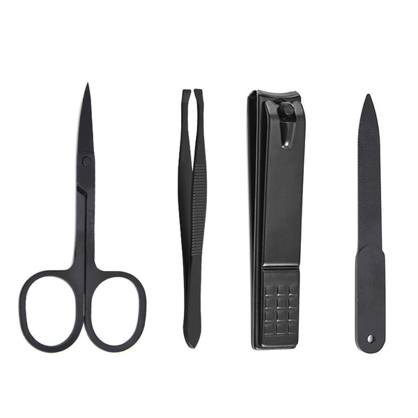 4Pcs/set Manicure Nail Clipper Tweezer Beauty Scissors Pedicure Tool with Case - Lets Party