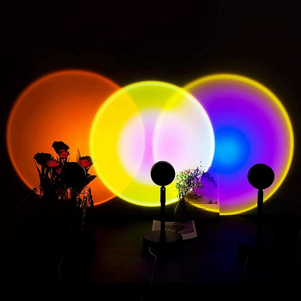 RGB Sunset Lamp Rainbow Projection LED Modern Romantic RGB Remote Control Light - Lets Party