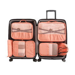 7Pcs Packing Cubes Travel Pouches Luggage Organiser Clothes Suitcase Storage Bag