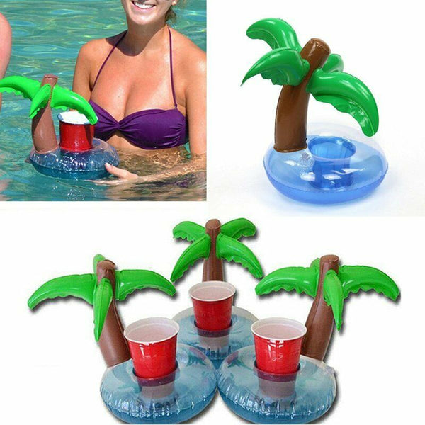 Inflatable Floating Drink Cup Can Beer Holder Swimming Pool Bath Beach Party - Lets Party