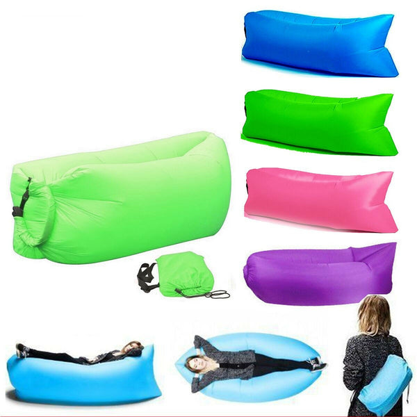 2X Fast Inflatable Lazy Lounge Camping Air Bag Sofa Bed hangout Beach Sleeping - Lets Party