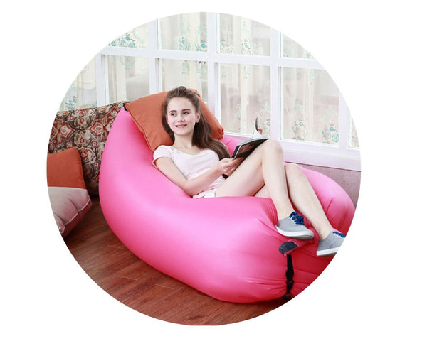 2X Fast Inflatable Lazy Lounge Camping Air Bag Sofa Bed hangout Beach Sleeping - Lets Party