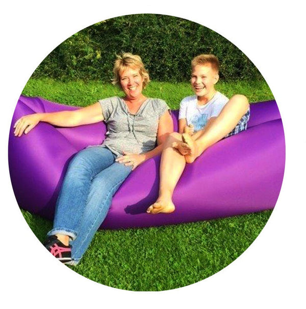 2X Fast Inflatable Lazy Lounge Camping Air Bag Sofa Bed hangout Beach Sleeping - Lets Party