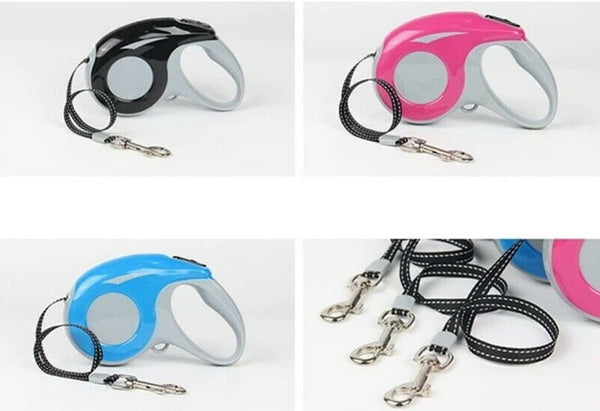 5M Adjustable Dog Pet Puppy Lead Leash Rope Retractable Extendable Training Walk - Lets Party