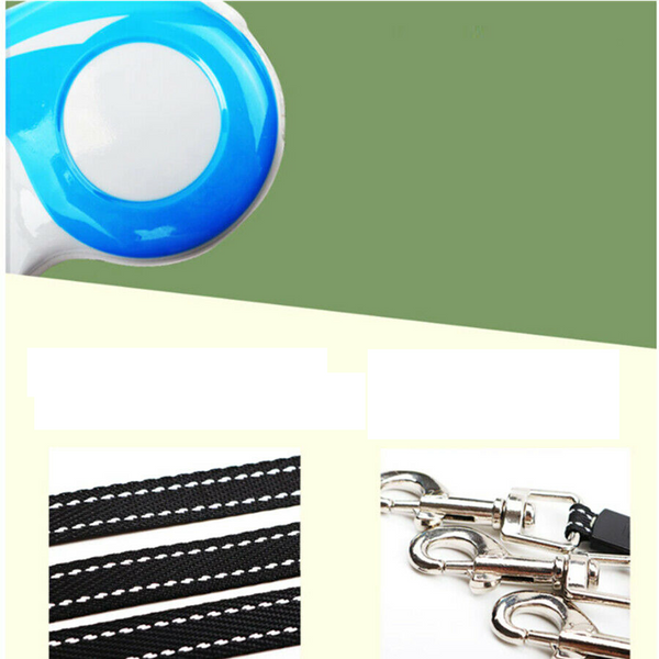 5M Adjustable Dog Pet Puppy Lead Leash Rope Retractable Extendable Training Walk - Lets Party