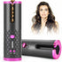 Auto Cordless Rotating Hair Curler Hair Waver Curling Iron Wireless LCD Ceramic - Lets Party