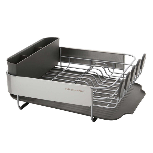 KitchenAid Stainless Steel Compact Dish Drying Rack One Size Grey - Lets Party