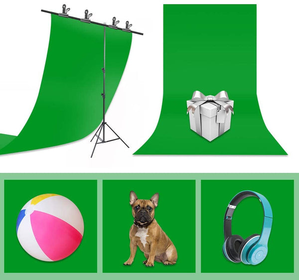 3m Photo Backdrop Stand Kit Studio Black White Background Green Screen+4x Clips - Lets Party