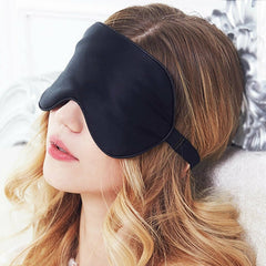 100% Pure Silk Sleeping Sleep Eye Mask Blindfold Lights Out Travel Relax Soft AU
