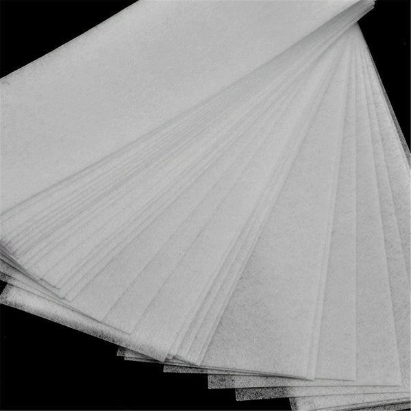 100Pcs Pre-Cut Strips Pack Non Woven Disposable 70gsm Wax Waxing Papers Cut New - Lets Party