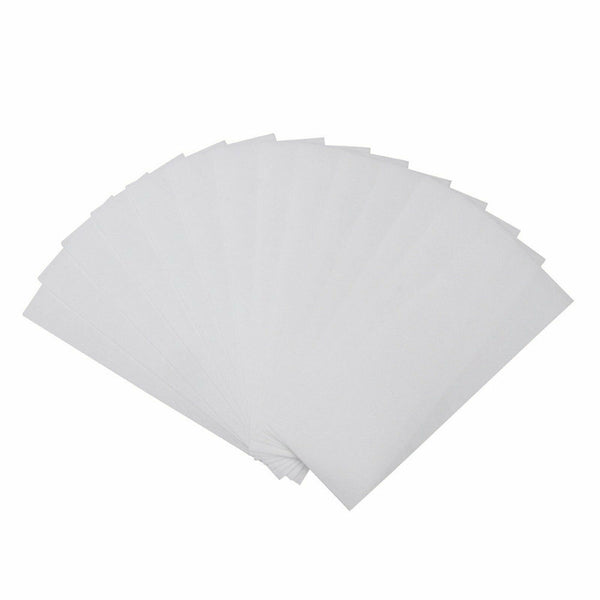 100Pcs Pre-Cut Strips Pack Non Woven Disposable 70gsm Wax Waxing Papers Cut New - Lets Party