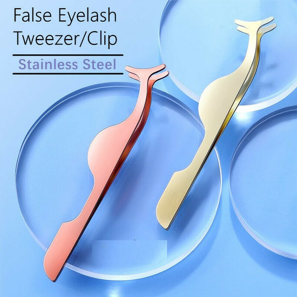 False Eyelash Clip Tweezers Beauty Tool Remover Nipper Extension Applicator AU - Lets Party