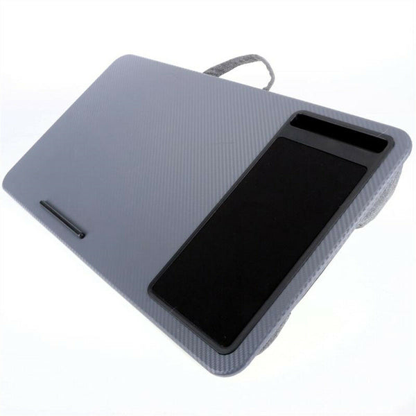 Cushioned Laptop Notebook Lap Desk with Phone Holder Mouse Pad Device Ledge Grey - Lets Party