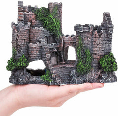 Aquarium Fish Tank Ancient Castle Tower Hide Cave Resin Building Rock Decoration
