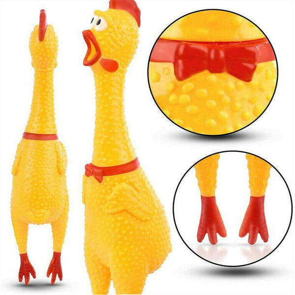 Squeeze Screaming Chicken Pet Dog Puppy Cat Toy Squeaker Chew Bite Toys Rubber - Lets Party