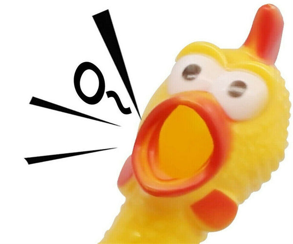 Squeeze Screaming Chicken Pet Dog Puppy Cat Toy Squeaker Chew Bite Toys Rubber - Lets Party
